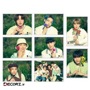 آویز تزیینی بادکنک آبی طرح BTS MUSTER SOWOOZOO  مدل S1 مجموعه ۸ عددی