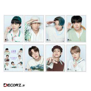 آویز تزیینی بادکنک آبی طرح BTS MUSTER SOWOOZOO  مدل S3 مجموعه ۸ عددی