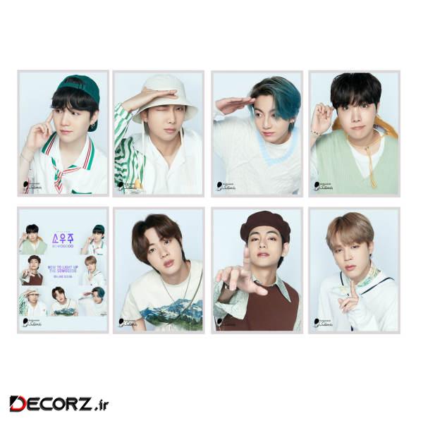 آویز تزیینی بادکنک آبی طرح BTS MUSTER SOWOOZOO  مدل S3 مجموعه 8 عددی