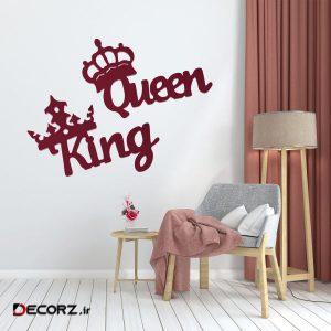 استیکر مدل King Queen چوبی مجموعه ۲ عددی