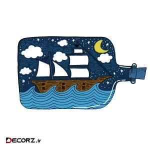 استیکر مدل ship in bottle ferito