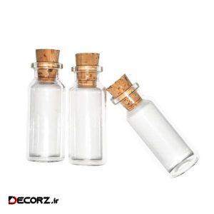 بطری دکوری مدل شیشه ای بسته ۳ عددی