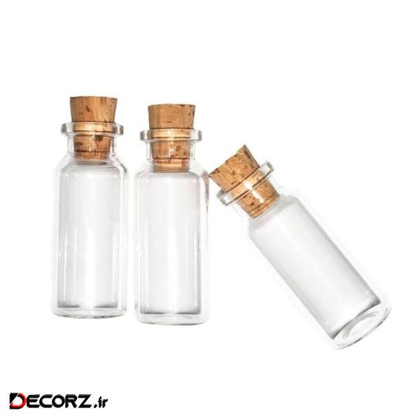 بطری دکوری مدل شیشه ای بسته 3 عددی