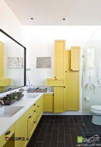 دکوراسیون حمام به رنگ زرد / استحمام در یک حمام آفتابی