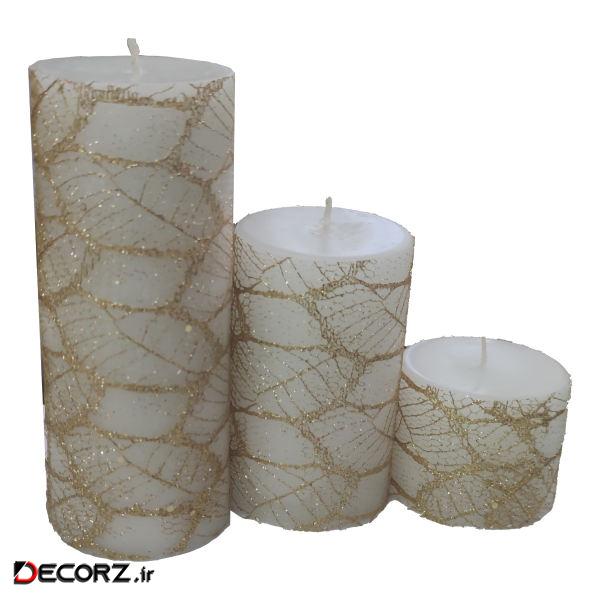 شمع طرح استوانه کد 303 مجموعه 3 عددی