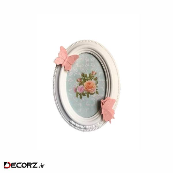 قاب عکس خانه سفید مدل پروانه سایز  4×6 سانتی متر 