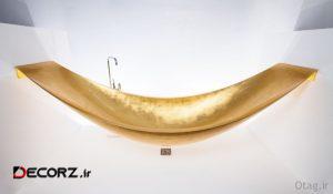 مدل وان حمام ساخته شده از طلای ۲۴ عیار مدل وان حمام ساخته شده از طلای ۲۴ عیار