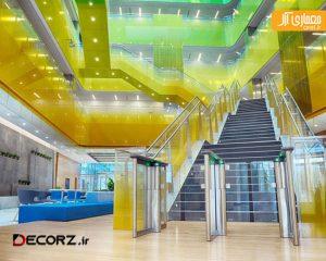 رنگ های پر انرژی، پیشتاز در طراحی داخلی دفتر کار مایکروسافت
