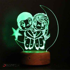 چراغ خواب ای پلاس دیزاین طرح عشق و ماه