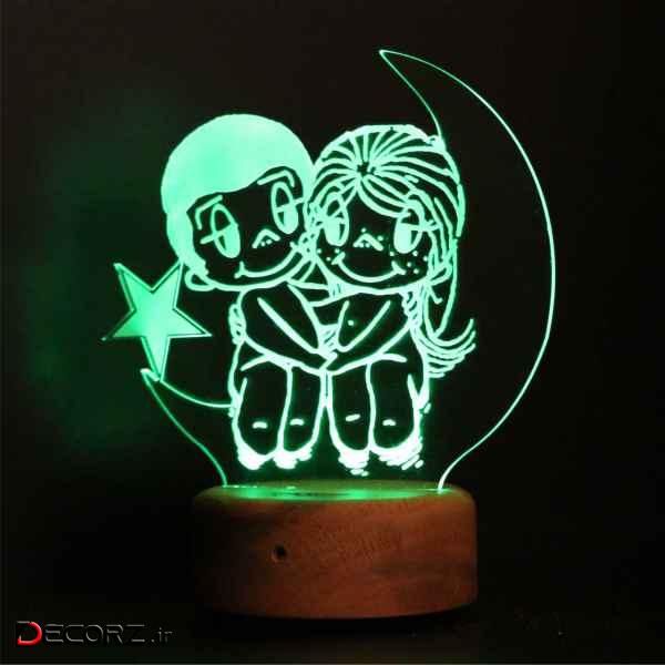 چراغ خواب ای پلاس دیزاین طرح عشق و ماه