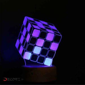 چراغ خواب ای پلاس دیزاین طرح مکعب روبیک سه بعدی