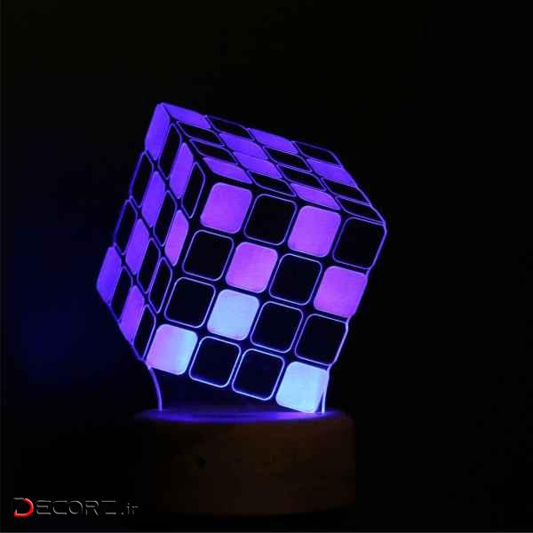 چراغ خواب ای پلاس دیزاین طرح مکعب روبیک سه بعدی