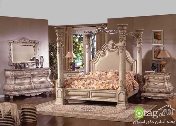 مدل های فاخر تخت خواب کلاسیک و سلطنتی در دکوراسیون اتاق