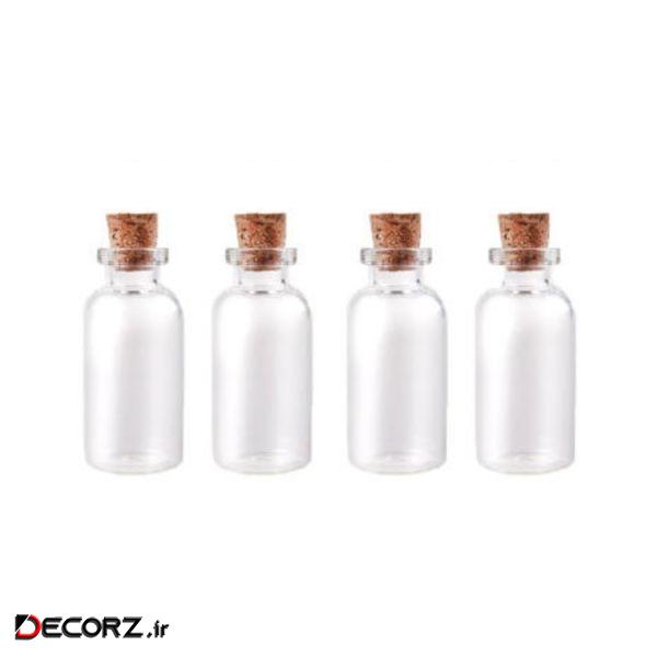 بطری دکوری مدل شیشه ای بسته 4 عددی بطری دکوری مدل شیشه ای بسته 4 عددی