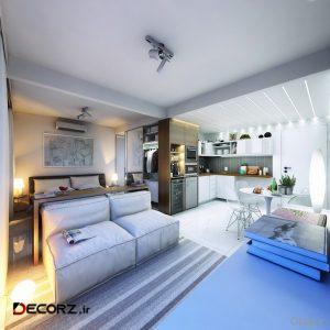 طراحی دکوراسیون آپارتمان کوچک 29 متری - چیدمان