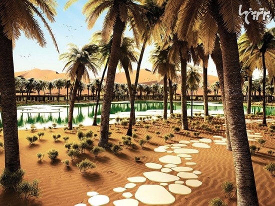 مرکز تفریحی سبز و فوق العاده در بیابان امارات