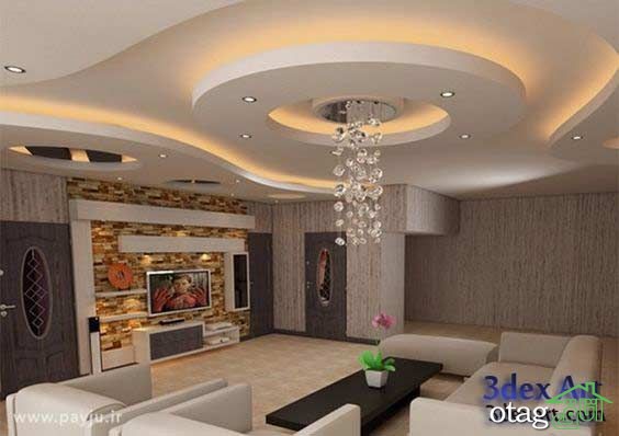 38 مدل گچ کاری سقف اتاق پذیرایی بسیار زیبا و بی نظیر